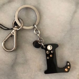 Mimco “L” Black Alphabet Keyring / Keychain